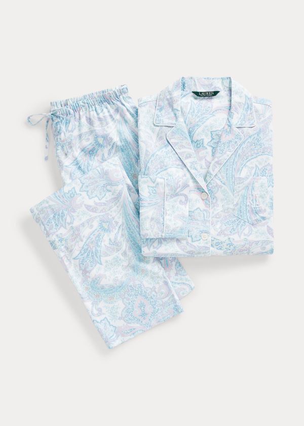 Conjunto Pijama Ralph Lauren Mujer Azules - Print Cotton-Blend - KQEZC8924